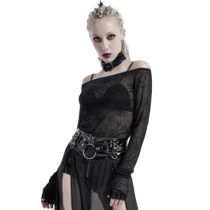 PUNK RAVE Top à Manches Longues ‘Araneidae’ Noir marque moins cher 20
