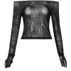 PUNK RAVE Top à Manches Longues ‘Araneidae’ Noir marque moins cher 32