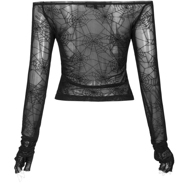 PUNK RAVE Top à Manches Longues ‘Araneidae’ Noir marque moins cher 13