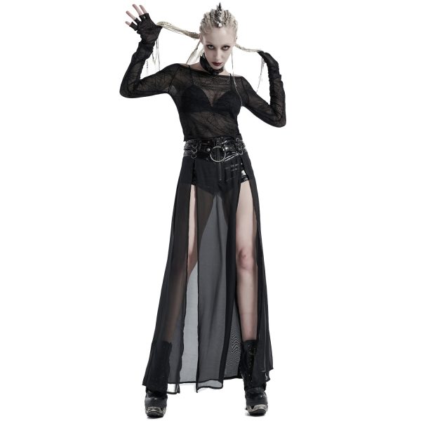 PUNK RAVE Top à Manches Longues ‘Araneidae’ Noir marque moins cher 8