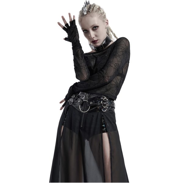 PUNK RAVE Top à Manches Longues ‘Araneidae’ Noir marque moins cher 10