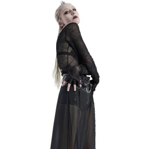 PUNK RAVE Top à Manches Longues ‘Araneidae’ Noir marque moins cher 36