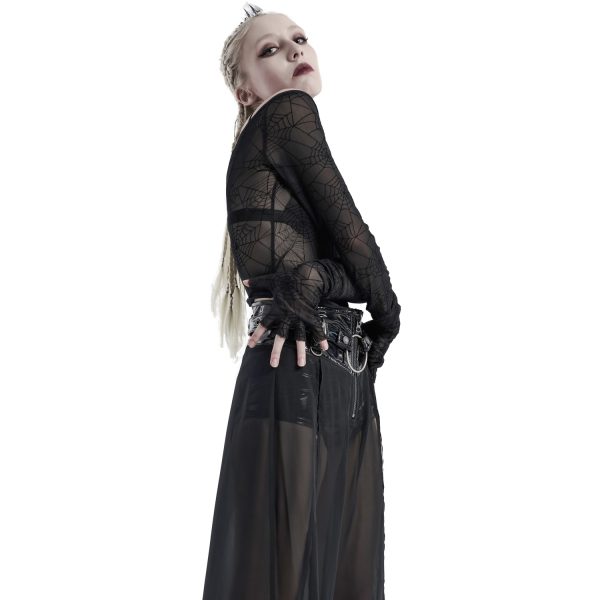 PUNK RAVE Top à Manches Longues ‘Araneidae’ Noir marque moins cher 11