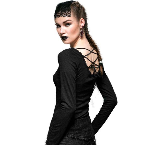 PUNK RAVE Top à Manches Longues ‘Arcadia’ Noir Distributeur Officiel 3