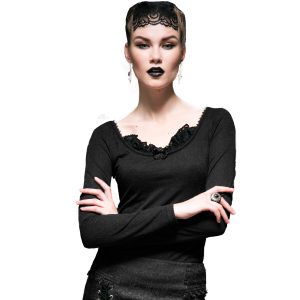 PUNK RAVE Top à Manches Longues ‘Arcadia’ Noir Distributeur Officiel 13