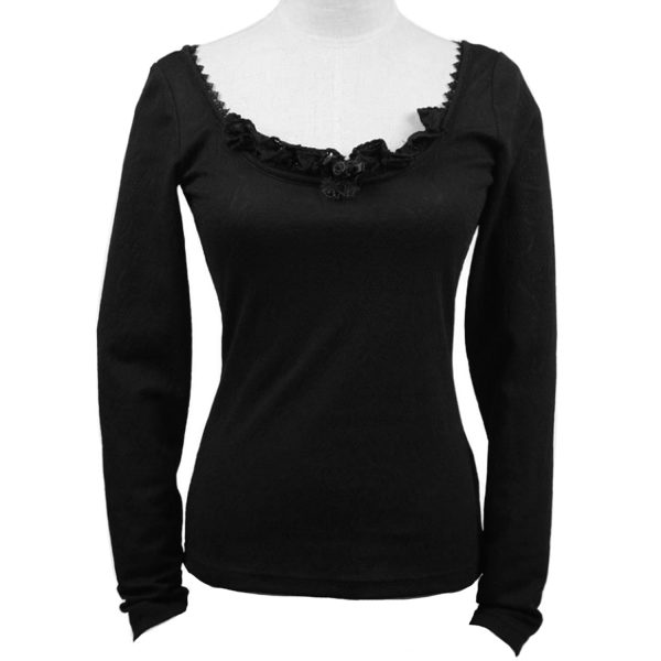 PUNK RAVE Top à Manches Longues ‘Arcadia’ Noir Distributeur Officiel 6