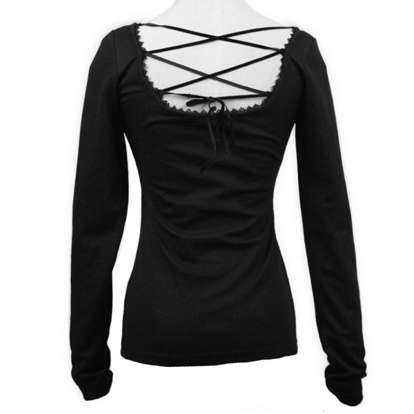 PUNK RAVE Top à Manches Longues ‘Arcadia’ Noir Distributeur Officiel 7