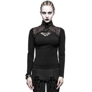 aux meilleurs prix PUNK RAVE Top à Manches Longues ‘Cassiopeia’ Marron Et Noir 13