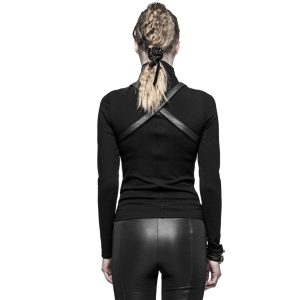 aux meilleurs prix PUNK RAVE Top à Manches Longues ‘Cassiopeia’ Marron Et Noir 15