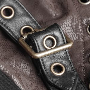 aux meilleurs prix PUNK RAVE Top à Manches Longues ‘Cassiopeia’ Marron Et Noir 27