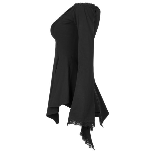 PUNK RAVE Top à Manches Longues ‘Coffin’ Noir haute qualité 9