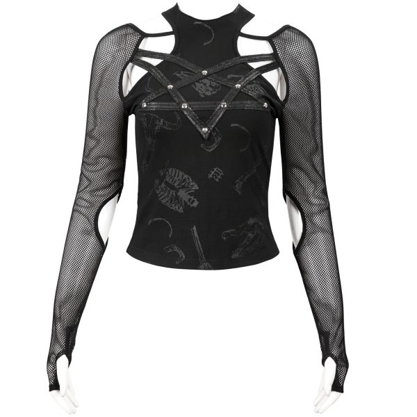 DEVIL FASHION Top à Manches Longues ‘Draven’ Noir livraison la plus rapide 13