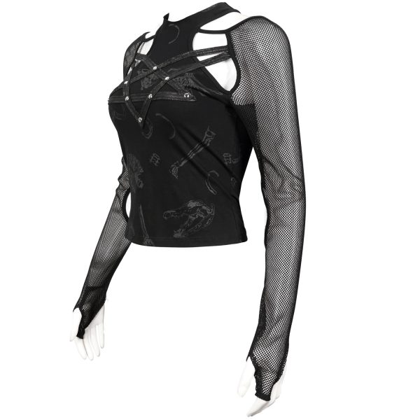 DEVIL FASHION Top à Manches Longues ‘Draven’ Noir livraison la plus rapide 15