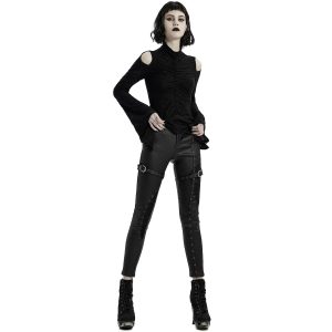 PUNK RAVE Top à Manches Longues ‘Isolde’ Noir grande qualité 42