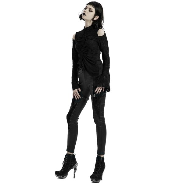 PUNK RAVE Top à Manches Longues ‘Isolde’ Noir grande qualité 18