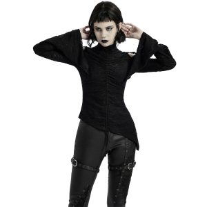 PUNK RAVE Top à Manches Longues ‘Isolde’ Noir grande qualité 28