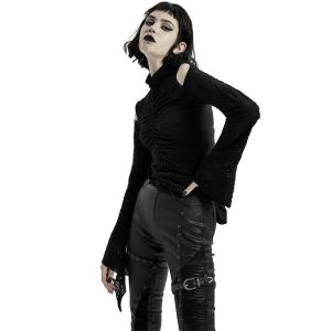 PUNK RAVE Top à Manches Longues ‘Isolde’ Noir grande qualité 32