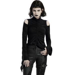 PUNK RAVE Top à Manches Longues ‘Isolde’ Noir grande qualité 38