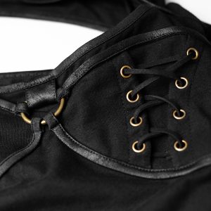 De Qualité PUNK RAVE Top à Manches Longues ‘Kitsune’ Noir 30