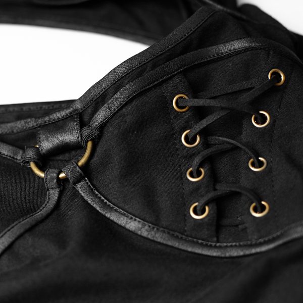 De Qualité PUNK RAVE Top à Manches Longues ‘Kitsune’ Noir 10
