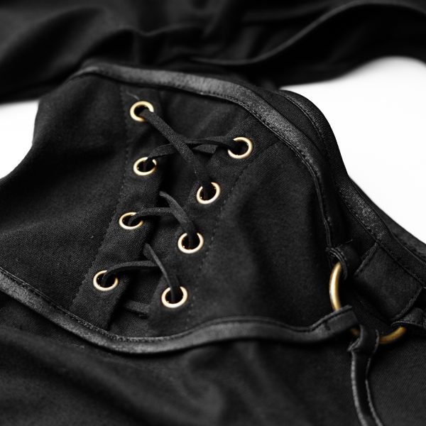 De Qualité PUNK RAVE Top à Manches Longues ‘Kitsune’ Noir 11