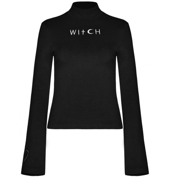PUNK RAVE Top à Manches Longues ‘Witch’ Noir vente en ligne pas cher 7