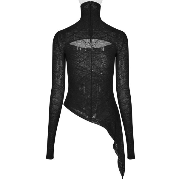 PUNK RAVE Top Asymétrique ‘Laertes’ Noir vente luxe pas cher 13