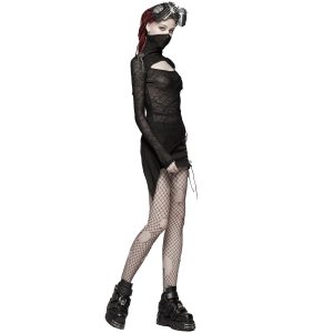 PUNK RAVE Top Asymétrique ‘Laertes’ Noir vente luxe pas cher 30