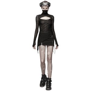 PUNK RAVE Top Asymétrique ‘Laertes’ Noir vente luxe pas cher 32