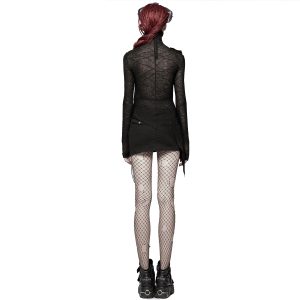 PUNK RAVE Top Asymétrique ‘Laertes’ Noir vente luxe pas cher 34