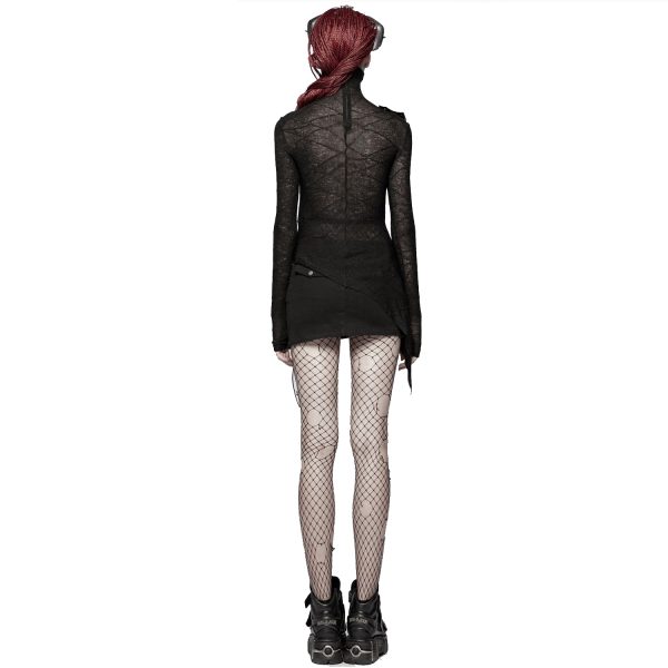 PUNK RAVE Top Asymétrique ‘Laertes’ Noir vente luxe pas cher 10