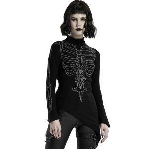 site pas cher PUNK RAVE Top Asymétrique ‘Rib Cage’ Noir 21