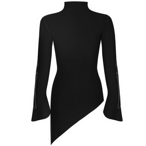 site pas cher PUNK RAVE Top Asymétrique ‘Rib Cage’ Noir 14