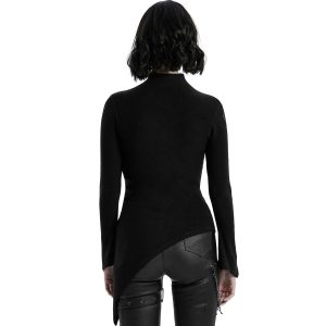 site pas cher PUNK RAVE Top Asymétrique ‘Rib Cage’ Noir 23