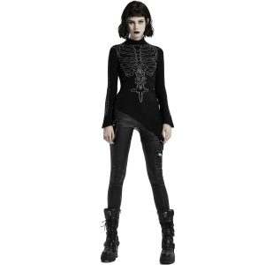 site pas cher PUNK RAVE Top Asymétrique ‘Rib Cage’ Noir 31