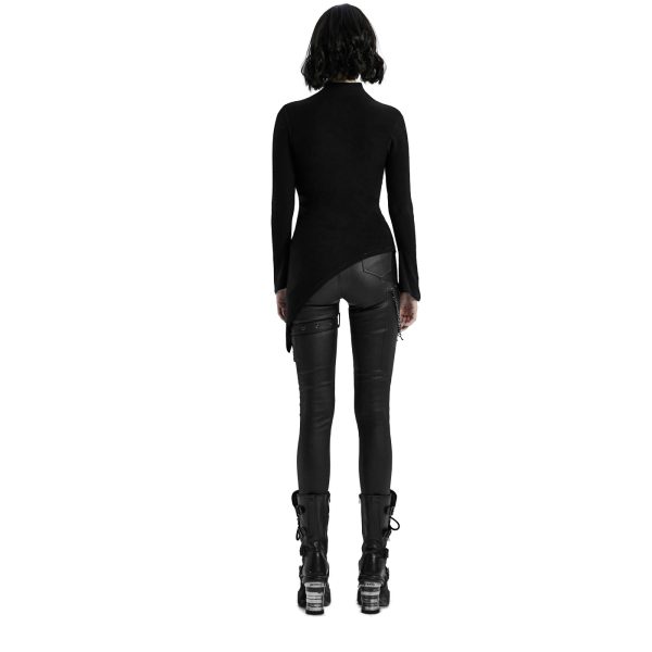 site pas cher PUNK RAVE Top Asymétrique ‘Rib Cage’ Noir 9