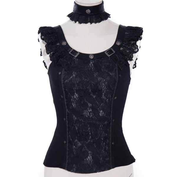 REMISE Red Queen’s Black Legion Top En Dentelle Noire ‘Thyone’ 1