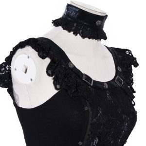 REMISE Red Queen’s Black Legion Top En Dentelle Noire ‘Thyone’ 17