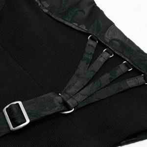 PUNK RAVE Top Sans Manches ‘Poison’ En Jacquart Vert Et Noir marque pas cher 35