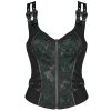 PUNK RAVE Top Sans Manches ‘Poison’ En Jacquart Vert Et Noir marque pas cher 10