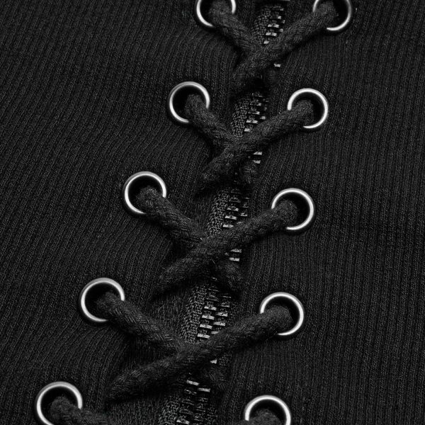 PUNK RAVE Top Sans Manches ‘Poison’ En Jacquart Vert Et Noir marque pas cher 14