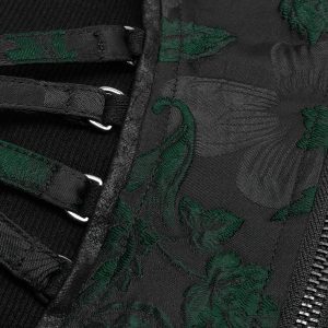 PUNK RAVE Top Sans Manches ‘Poison’ En Jacquart Vert Et Noir marque pas cher 31