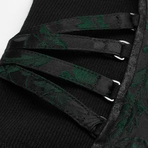 PUNK RAVE Top Sans Manches ‘Poison’ En Jacquart Vert Et Noir marque pas cher 33