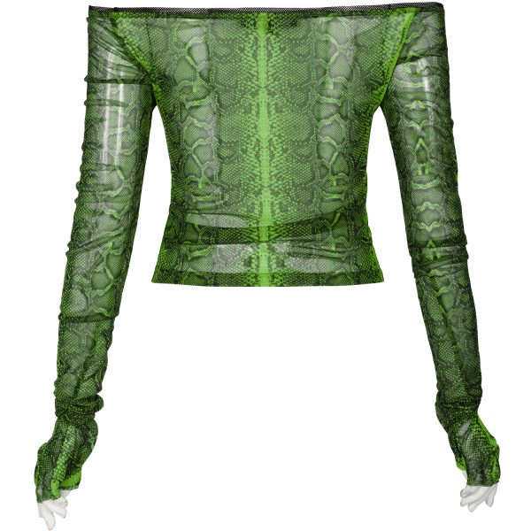 PUNK RAVE Top ‘Serpentine’ Vert Fluorescent authentiques 12