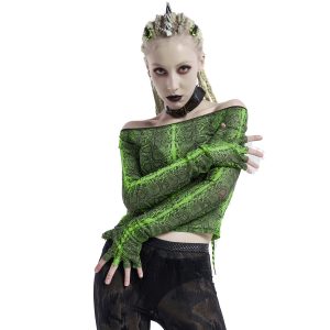 PUNK RAVE Top ‘Serpentine’ Vert Fluorescent authentiques 25