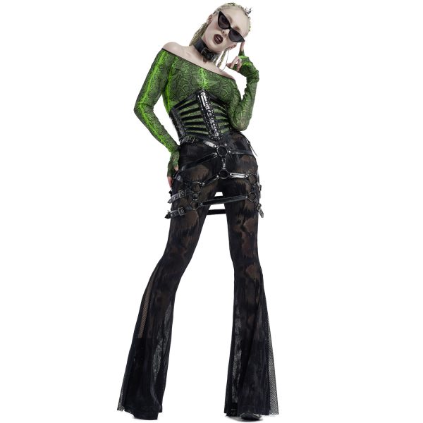 PUNK RAVE Top ‘Serpentine’ Vert Fluorescent authentiques 7