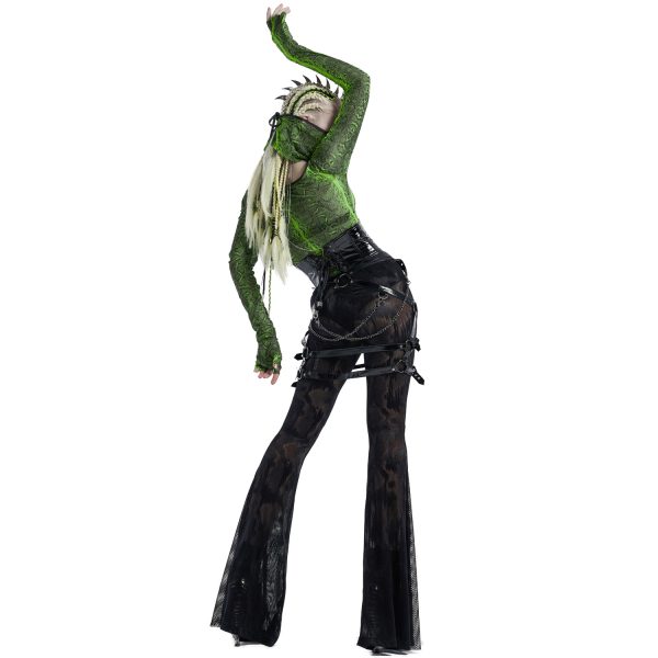 PUNK RAVE Top ‘Serpentine’ Vert Fluorescent authentiques 9