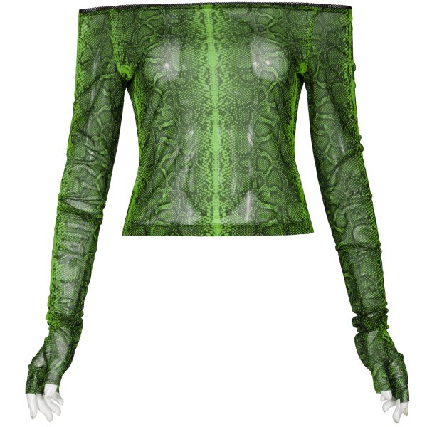 PUNK RAVE Top ‘Serpentine’ Vert Fluorescent authentiques 11