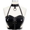 Vente DEVIL FASHION Top Sexy ‘Fetishista’ En Simili Cuir Noir Verni 40