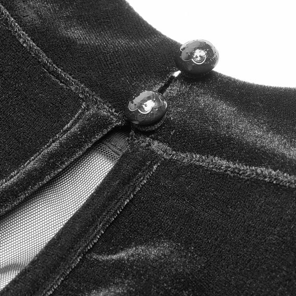 vente luxe pas cher PUNK RAVE Top ‘Solstice’ En Velours Noir 12